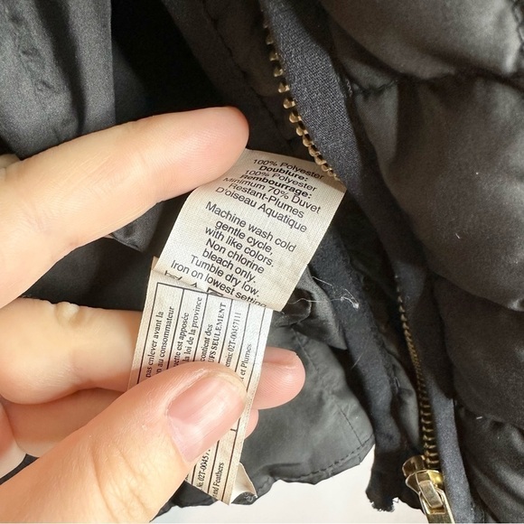 J. Crew Black Quilted Down Filled Gold Embellished Zip Up Jacket Coat Women’s XS - Picture 8 of 14